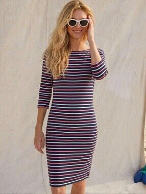 Saint James Propriano Striped Jersey Dress Size 6 Nautical Heritage Classic
